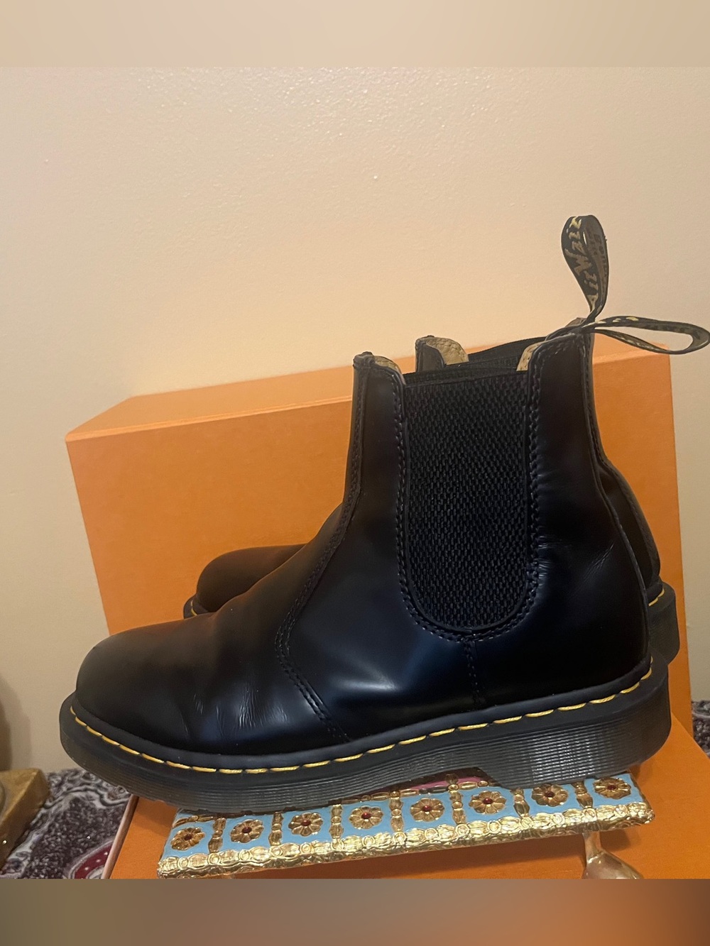 Dr Martens Chelsea Boots Men Size 8 Us 2976 Slip Resistant Soft Toe Work Black